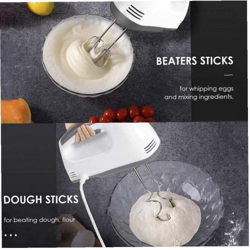 Batteur à main électrique portable Mélangeur à main Cuisine Blender en acier inoxydable Fouet pour cuisson Mélange Biscuits