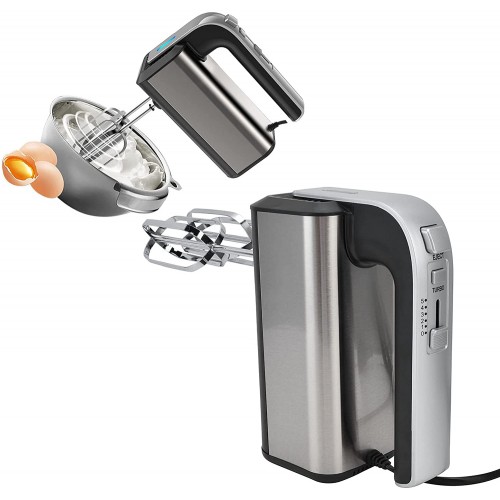 Fouet électrique Fouet électrique haute puissance Mélangeur de beurre portable Batteur à oeufs électrique réglable à 5 vitesses pour la cuisine à domicile 42,7 oz