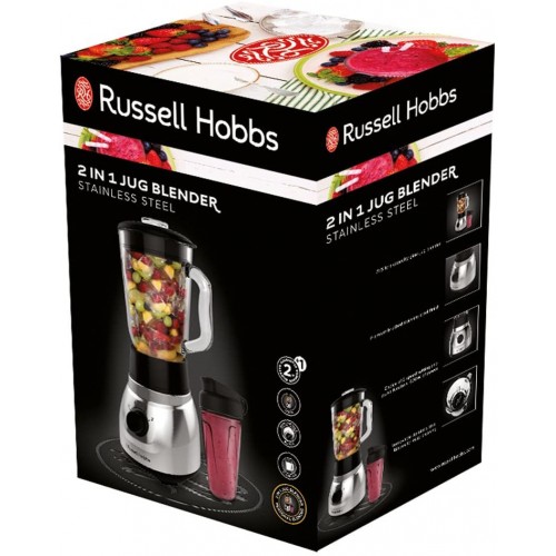 Russell Hobbs Blender Mixeur Electrique 1,5L Puissant 2 Vitesses Fonction Pulse Accessoire pour Blender Nomade inclus 23821-56 Exclusivité