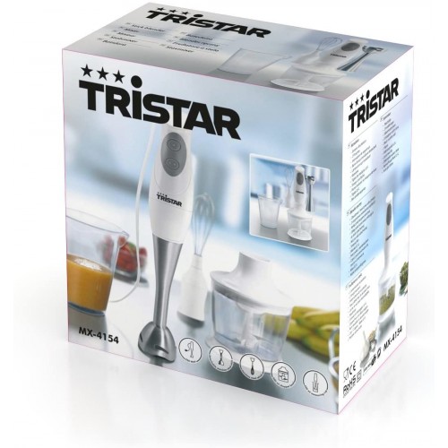 Tristar MX4154 Set Mixeur Plongeant 4 en 1 200 W Blanc