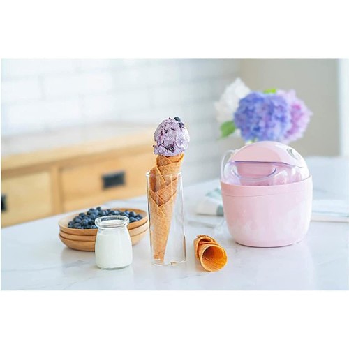 LIOYUHGTFY Machine à Crème Glacée Machine Automatique de Smoothie de crème glacée Faite Maison de Fabricant de crème glacée portative à la Maison 916Color:Pink;Size:14x14x16.5CM