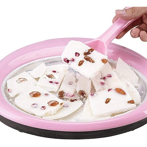 Machine A Crème Glacée Roulée Plat De Sorbetière avec 2 Spatules Machine A Glacée A Instantanée DIY Crème Glacée Maison Sorbet Crème Glacée Rolls Plate Ice Slush Color : Pink