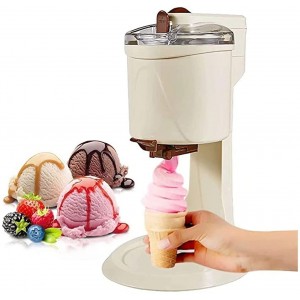 MFFANA Machine À Crème Glacée Domestique Automatique Sorbetière À Faire Soi-même Rapide Facile À Nettoyer Et Lisse pour Enfants Color : White