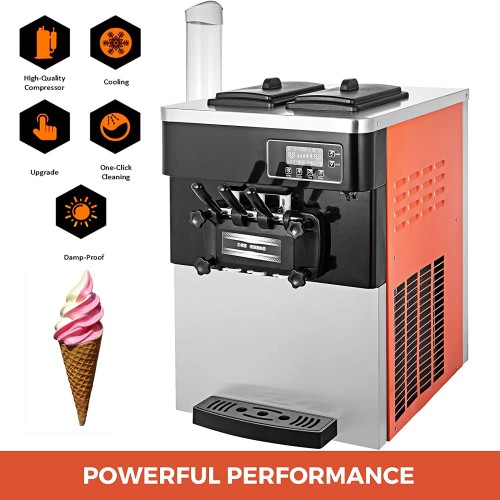 SucceBuy Machine à Crème Glacée Enfant de Table Professionnel Sorbetière à Glace Ice Cream Machine mandarine