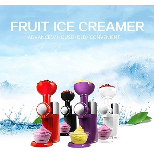 Yokbeer Machine a Crème Glacée Électrique Machine a Yaourt Glacé Portable Aux Fruits Idéale pour La Fabrication de Sorbets Aux Desserts Aux Fruits Surgelés Color : A
