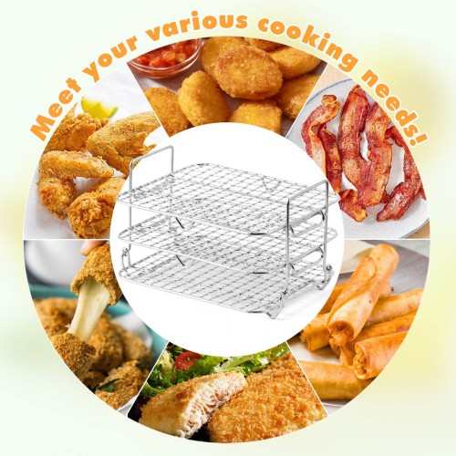 AIEVE Friteuse à air chaud Grille de cuisson compatible avec la friteuse à air chaud Ninja Foodi AF400EU 9,5 l Multifonction Empilable Accessoire pour Air Fryer