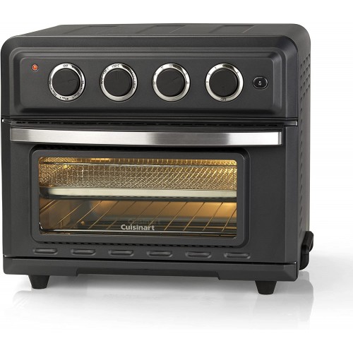 Air Fryer TOA60E Mini four 7 en 1 Fonction : friteuse à air chaud four barbecue grille-pain fonction maintien au chaud noir TOA60E