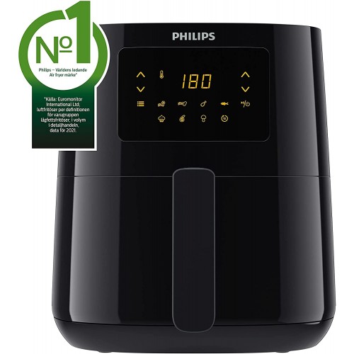 Philips HD9252 90 Airfryer Compact Noir Bien plus qu'une friteuse : faites cuire frire rôtir et griller tous vos aliments