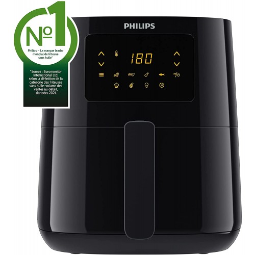 Philips HD9252 90 Airfryer Compact Noir Bien plus qu'une friteuse : faites cuire frire rôtir et griller tous vos aliments