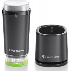 Food Saver VS1199X Appareil de mise sous vide portatif et sans fil | avec station de chargement 1 récipient de conservation et pour marinade et 5 sacs de conservation à glissière