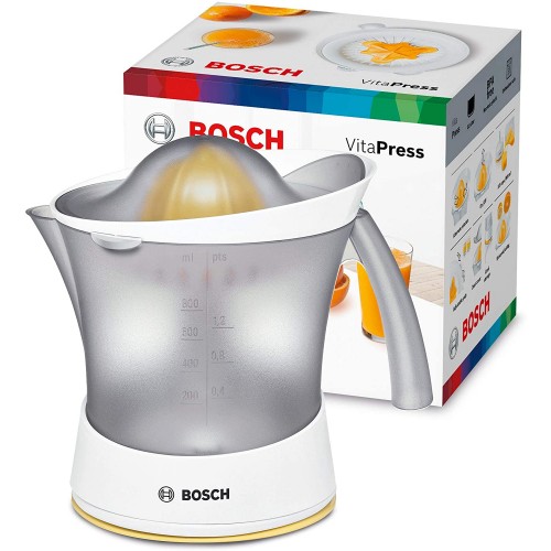 Bosch mcp3500 N – expridor de agrumes Compact 25 W 800 ML de capacité avec régulateur de degré de pulpe Blanc Jaune