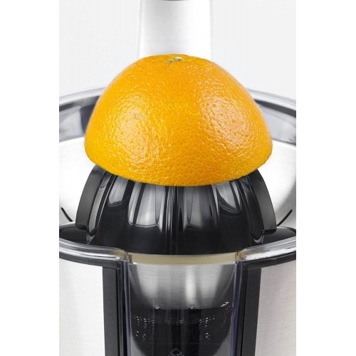 Presse Agrumes Electrique levier professionnel Inox Sans BPA 2 Cônes Interchangeables pour Jus Orange Citron Pamplemousse Puissant 160 W bec Anti-gouttes Silber