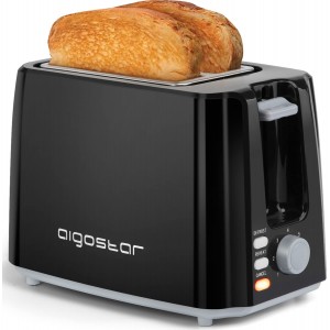 Aigostar Warrior 30JRL – Grille-pain 2 fentes extra-larges et 7 niveaux de brunissage. Fonctions toaster décongeler réchauffer et annuler. 750W 0% BPA. Design exclusif.