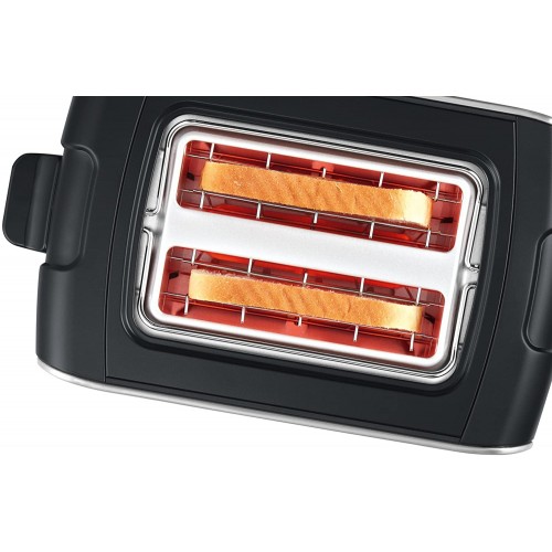 Bosch TAT6A913 Grille-Pain compact Comfort Line centrage du pain automatique fonction décongélation 1090 W acier inoxydable noir