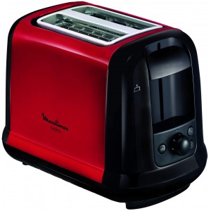 MOULINEX Subito Grille pain 2 fentes rouge toaster Thermostat 7 position Décongetaion Rechauffage Remontrée extra haute LT260D11