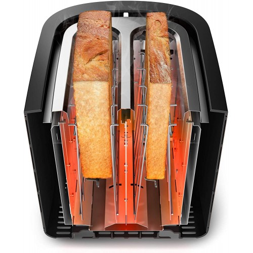 Philips HD2650 90 Grille-pain en acier inoxydable 950 W 8 niveaux de brunissage grille réchauffe-viennoiseries fonction décongélation et réchauffage bouton d'arrêt fonction lift