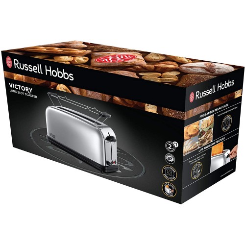 Russell Hobbs Toaster Grille Pain 1000W 1 Longue Fente Chauffe Viennoiserie 23510-56 Victory