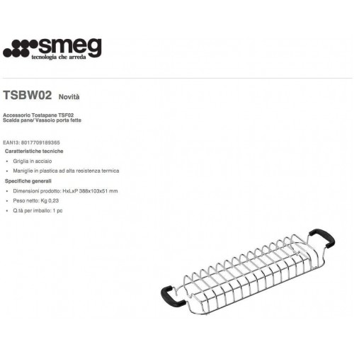 Smeg TSBW02 Accessoire Grille-Pain Plastique Argent Taille Unique