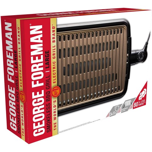 George Foreman Barbecue Grill sans Fumée Intérieur Extérieur Plaques Amovibles 25850-56