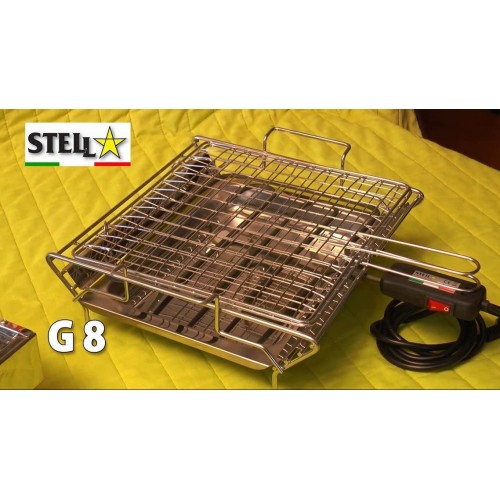 Gril électrique en acier inoxydable 2000 Watt Made in Italy La Stella G8