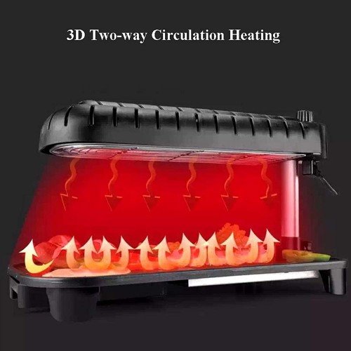 Grille électrique électrique 3D sans fumée,barbecue infrarouge Barbecue électrique avec technologie infrarouge grille d'intérieur,contrôle de la température précis,barbecue antiadhésive pour la maison