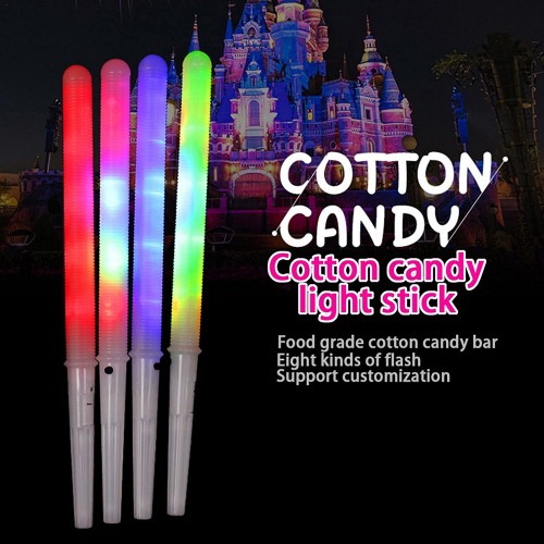 Bâtonnets de barbe à papa cônes de bonbons réutilisables en coton bâtons colorés et lumineux pour tous les types de machine à bonbons en coton
