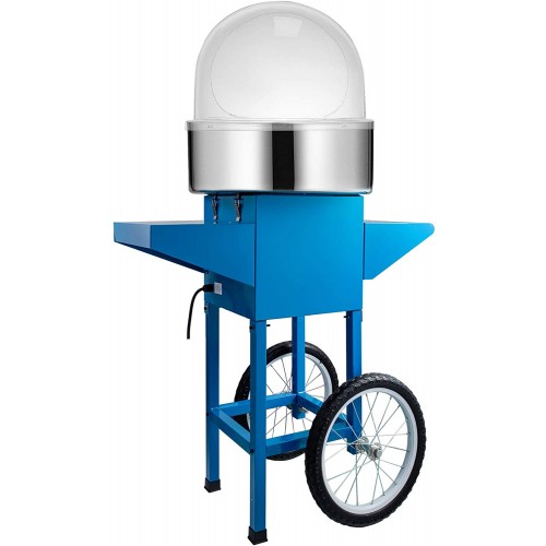 Jolipro Machine à Barbe à Papa Bleue Professionnelle avec Chariot et Couvercle bleu