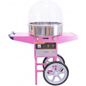 KUKOO Barbe à Papa Machine Cotton Candy Maker avec Panier Rose électrique et Acrylique Dome