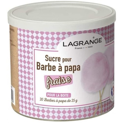 LAGRANGE Boîte de 500 g de sucre barbe à papa Fraise 380007