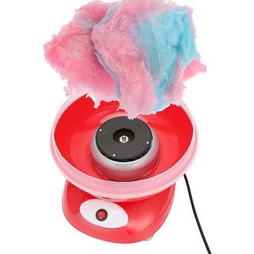 Machine à barbe à papa machine à barbe à papa compacte Appareil ménager rouge 500 W Assemblage simple léger avec cuillère à sucre pour la maison#1