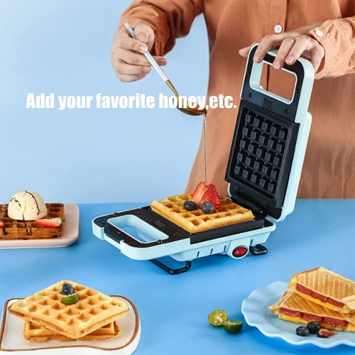 Machine à sandwich ménage multifonctionnel aliments légers machine de petit déjeuner presse à sandwich toast toast pain poêle de cuisson électrique chauffage poêle de cuisson électrique cuisine,bleu
