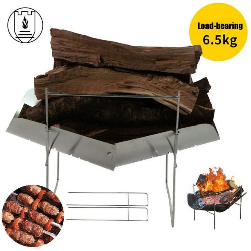 YDHWT Acier Inoxydable Mini Barbecue Camping Cuisinière Barbecue au Charbon Support Pliable Grill Holder Set Outdoor Gear Portable Pique-Nique