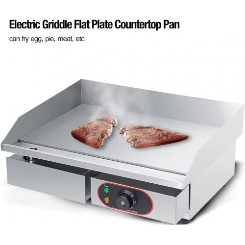 Plancha grill électrique plateau barbecue plaque BBQ pour cuisine restaurant ou usage domestique grille électrique en acier inoxydable 45 x 55 cm