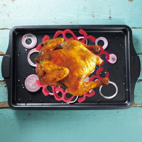 Grille de rôtissage antiadhésive pour cuisinière grille de cuisson rouge en silicone résistant à la chaleur accessoire de cuisine pour outil de cuisson de Restaurant à d