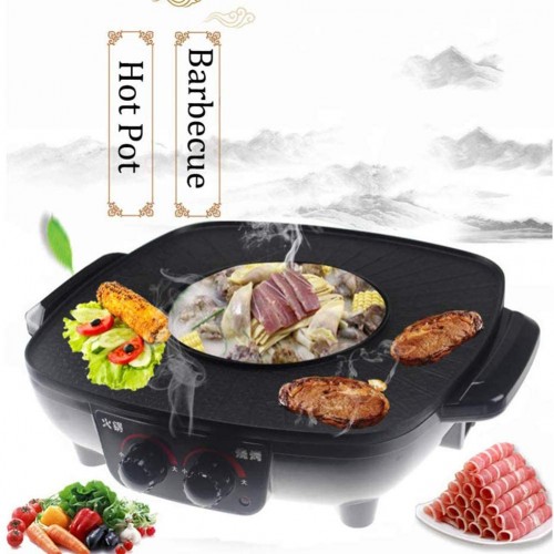 JGSDHIEU BBQ Hot Pot Multi Function Eelectric Cooker Home Electric Torréfaction Hot Pot
