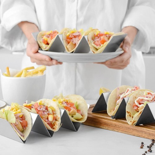 Luxshiny Porte- Taco en Acier Inoxydable 3Pcs Support de Support de Burritos Porte- Tortilles Porte- Tortilla pour La Cuisine à La Maison