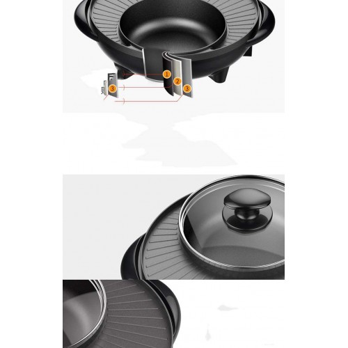 NXYJD 1600 W électrique Multi-cuiseur Plat rôti à Usage intégré Hot Pot Gril électrique Four poêle comme Une Machine de Cuisson Pratique