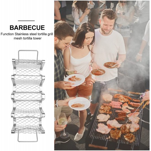 YARNOW Maille Taco Titulaire Antiadhésif Taco Grill Rack Acier Inoxydable Taco Stand Mexicain Crêpes Crêpes Griller Titulaire Barbecue Rack