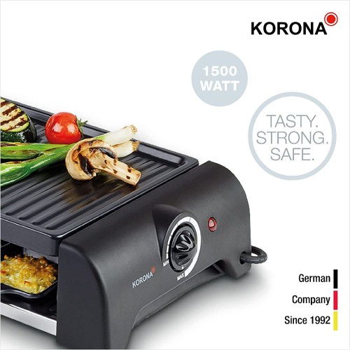 Korona 45060 Raclette Grill pour 10 personnes | grill de table avec 10 casseroles et 10 spatules | plaque grill amovible