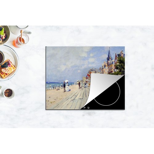 Protège-plaque à induction Plaque Protection Vitrocéramique Induction Vinyl La promenade à Trouville Peinture de Claude Monet 65x52 cm Couvre Plaque de Cuisson Accessoires de Cuisine