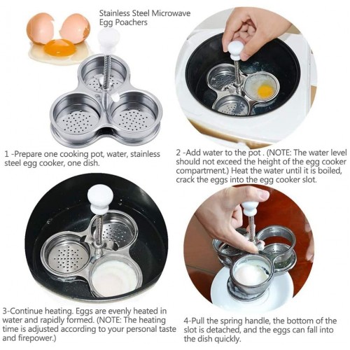 Merkts 3Caves Cuiseur à œufs chaudière à œufs cuiseur vapeur à œufs doux pour la cuisson des œufs