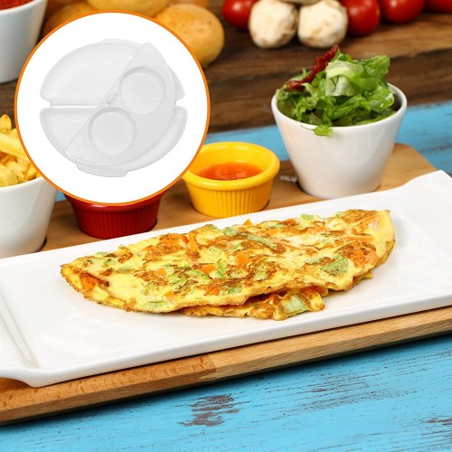 opamoo Plat à Omelette de Micro-Onde Cuit Omelette Spécial Micro-Onde Pocheuse à œufs,Microwave Omelette Maker Appareil à Omelette pour Micro-ondes pour Omelettes œufs au Plat œufs Pochés Blanc