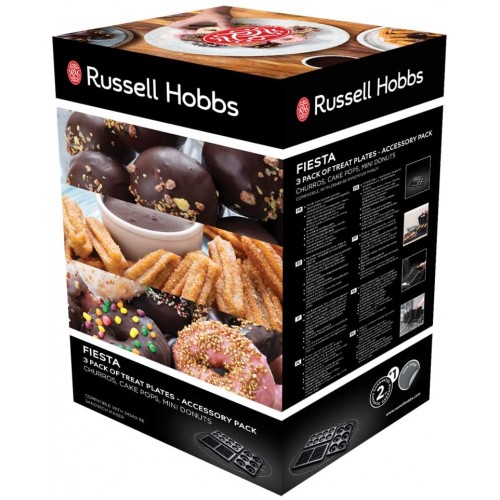 Russell Hobbs Plaques Amovibles Interchangeables x3 pour Appareil à Sandwich Revêtement Anti-adhésif Compatible Lave-Vaisselle 25490-56 Fiesta