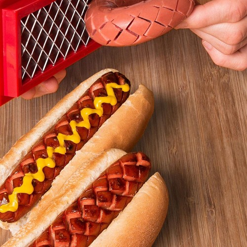Trancheuse à hot-dog,Coupe-hot-dog multifonctionnel pour trancher le jambon à la saucisse de hot-dog Trancheuse à hot-dog à visser pour couper les hot-dogs de barbecue pour faire de délicieux Weizai