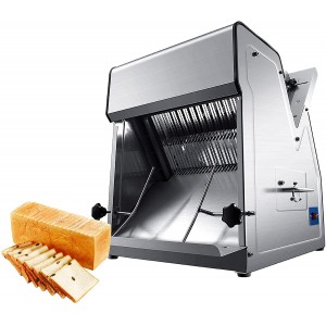 Trancheuse à pain commerciale automatique 8 épaisseurs de coupe disponibles lame en acier inoxydable robuste équipement de cuisine Trancheuse à pain grillé électrique professionnelle