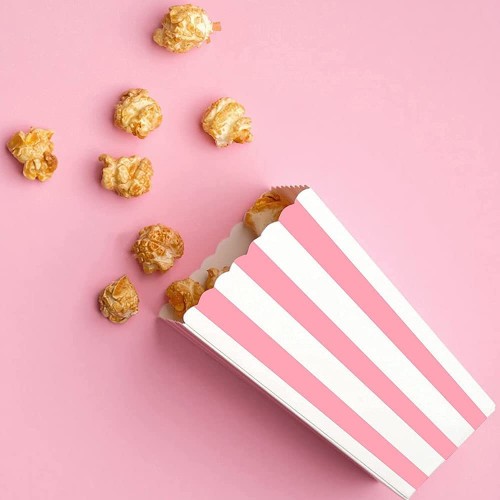 60Pcs Boîte de Pop-corn en Carton Bonbons Conteneur Popcorn Boîtes Popcorn Conteneur Mini Boite Rétro Carrée pour Cinéma Théâtre Fête Pop-corn Bonbons Frites