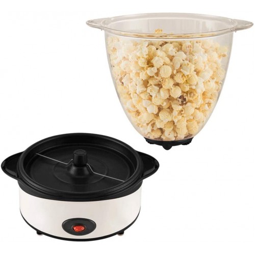 Appareils à Popcorn Le Couvercle de Surface électrique de Fabricant de maïs éclaté Party Machine Party Popcorn Sert également de Bol de Service 500W Blanc
