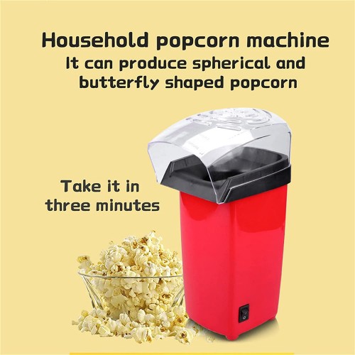 CLFDC Appareils à Popcorn,Machine à Pop-Corn Automatique pour Enfants Domestiques,Mini Machine à Pop-Corn Domestique,Bol Amovible,Facile à Nettoyer Rouge