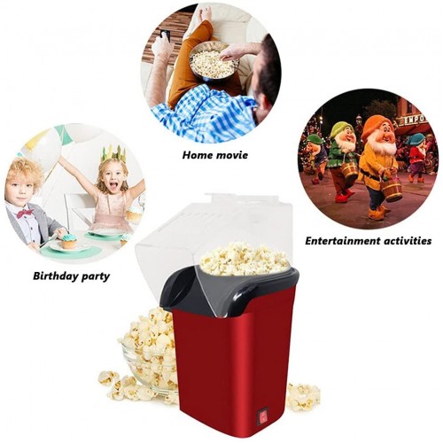 EastMetal Appareil à Popcorn Air Chaud 1200W Machine à Pop-Corn Faible en Calories Popcorn Maker sans Huile Revêtement Antiadhésif Couvercle Amovible Facile á Utilisation pour Casse-croûte