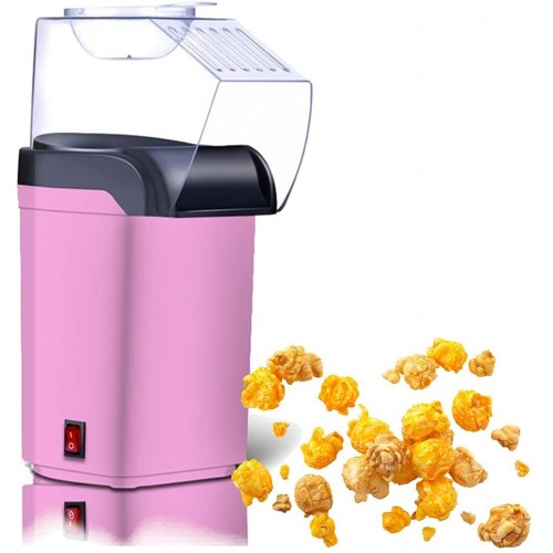 EastMetal Appareil à Popcorn Machine à Popcorn Air Chaud sans Huile Machine à Pop-Corn Électrique Couvercle Amovible Revêtement Antiadhésif mais Soufflé sans BPA pour Fêtes d'enfants-Pink